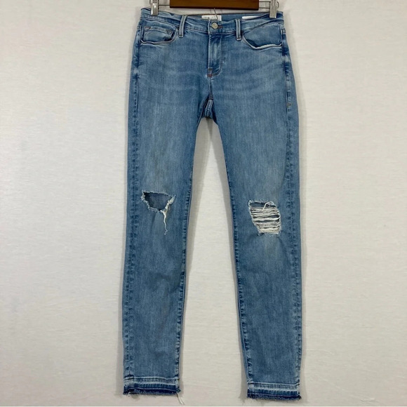Frame Le Garcon Distressed Frayed Hem Jeans size 24 - Picture 1 of 10
